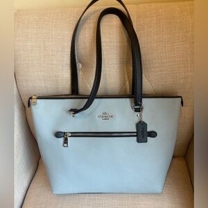 Coach Sky Blue and Black Tote Bag